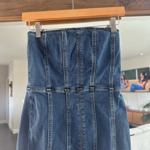 Reformation Anais Strapless Denim Midi Dress - Picture 6 of 10